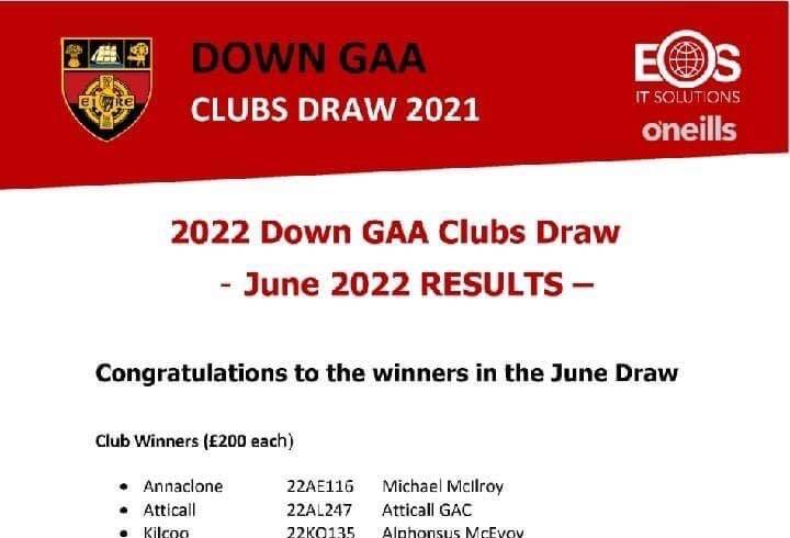 June Down Draw Results