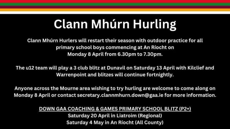 Clann Mhurn Hurling Training resumes